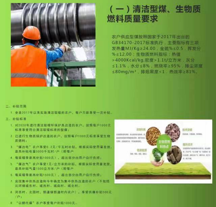 已進行生物質鍋爐改造的農戶,按照每戶1000元標準享受生物質燃料