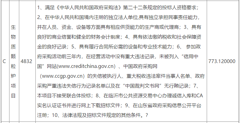 C，生物質(zhì)顆粒爐項(xiàng)目，4832臺(tái)，